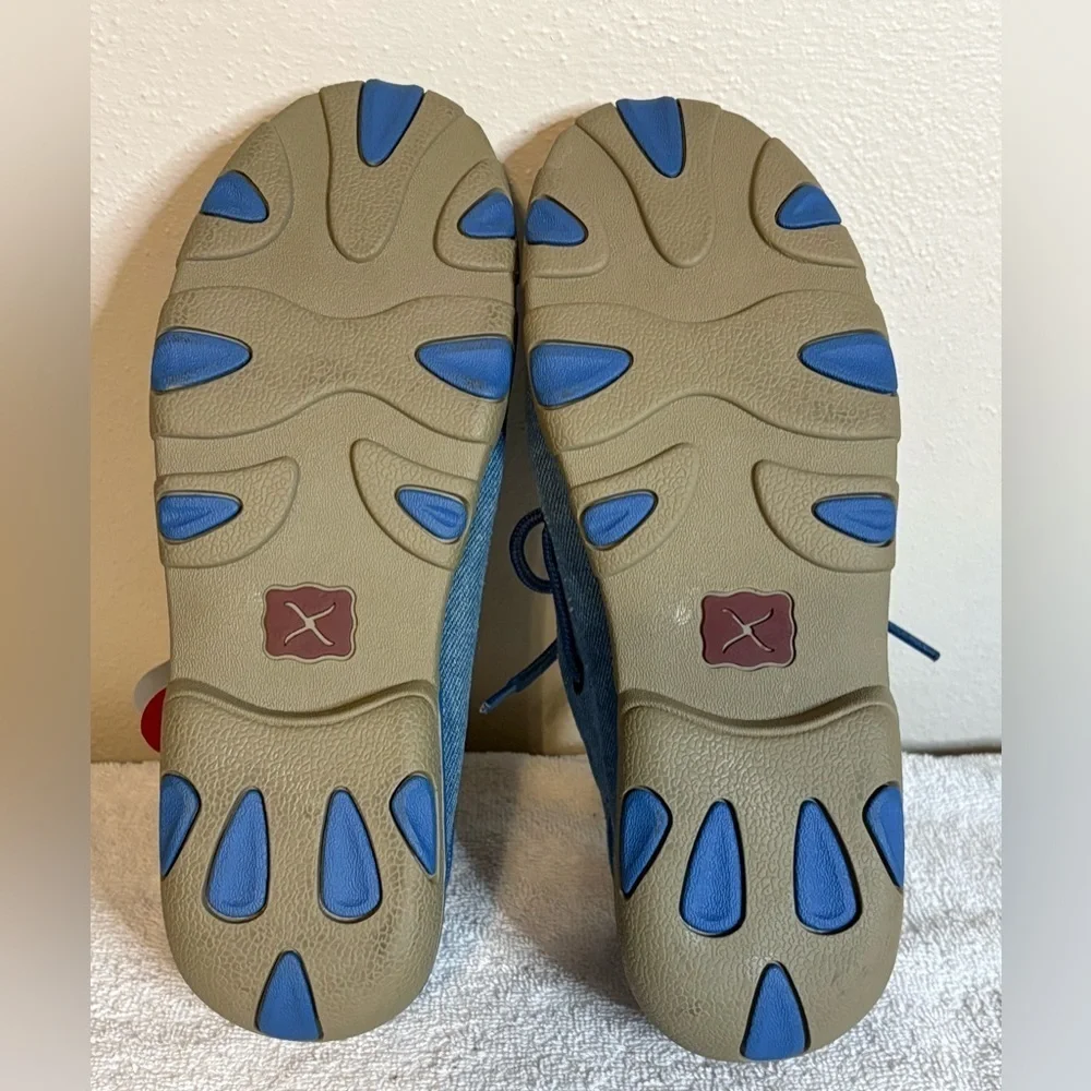 Twisted X Driving Mocs Women’s Denim Boat Shoes WDM0049 Size 8M